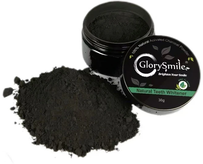 GlorySmile 활성탄 노란 치아 구강청결제 미백 분말치약, 3개, 30ml - 쿠팡