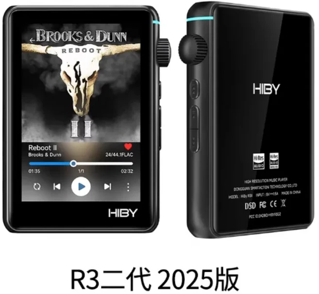 HiBy R3 II 2025 / Gen 2 음악 플레이어 블루투스 5.1 WiFi MQA16X DSD256 웹 라디오 USB 동글 DAC X1600E, 02 Black-128GB
