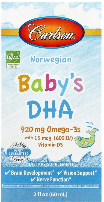 칼슨 노르웨이산 유아용 DHA 60ml (2fl oz), 1병 - 쿠팡