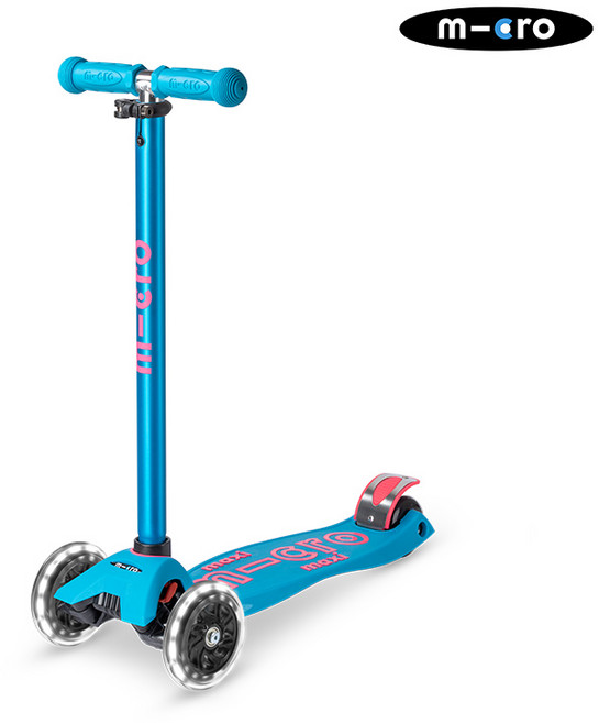 마이크로킥보드_맥시T 디럭스 LED 아쿠아_유아 어린이 세발킥보드, 단품, 1개