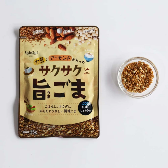 소이빈 아몬드 고마 35g - 볶은참깨 후리가케 바삭바삭 고소한 맛 후레이크 맛참깨, 1개 - 쿠팡