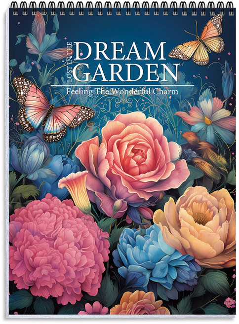 NICEROSE 성인용 컬러링북 Dream Garden 테마 30종 꽃 색칠도안 스트레스 해소와 창의력 향상을 위한 컬러북 - 어른 색칠공부 색칠놀이 - 컬러드로잉 색칠노트, 드림 가든