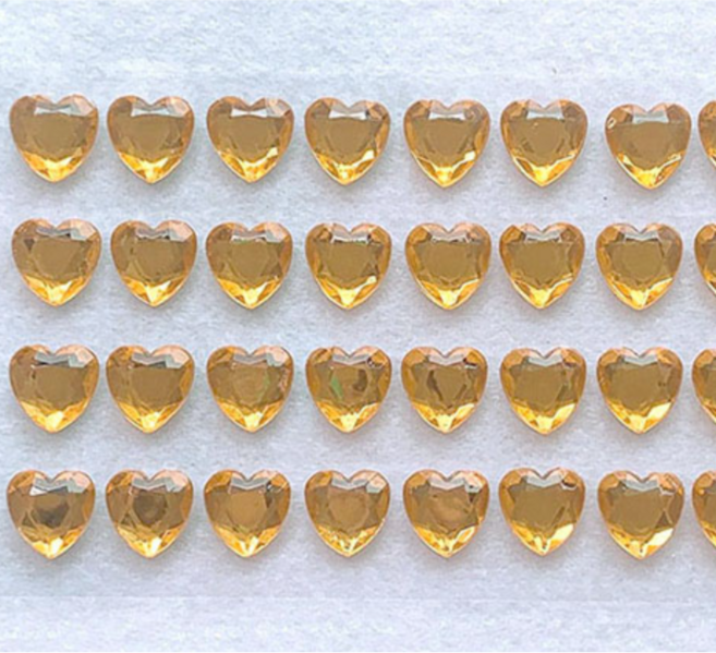 하트 보석 쥬얼리 핸드폰 다이어리 소품 데코 입체 접착 스티커, 06.옐로우, 1개