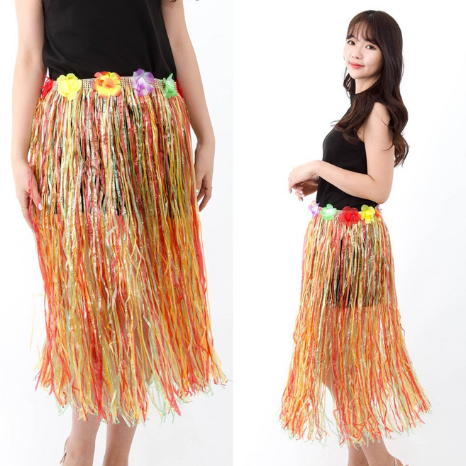 OK파티 하와이훌라스커트수술치마80cm, 블루