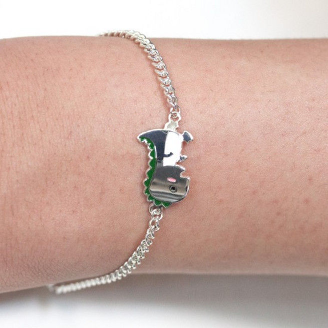 [르클레보] 아기공룡 미아방지 유아동 실버팔찌 SB9370, 5번 궁서체, 배송메모에 이름 연락처기재바랍니다, 실버, 1개