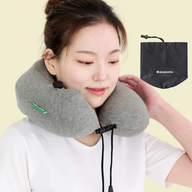 슬립웍스 넥스 여행용 기내용 휴대용 목베개 에어 메모리폼 목쿠션