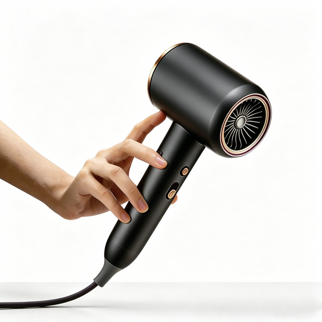 초고속 BLDC 헤어드라이어 2000W 고풍량 빠른 건조 자기흡입 노즐 포함 가정용, 블랙, A32