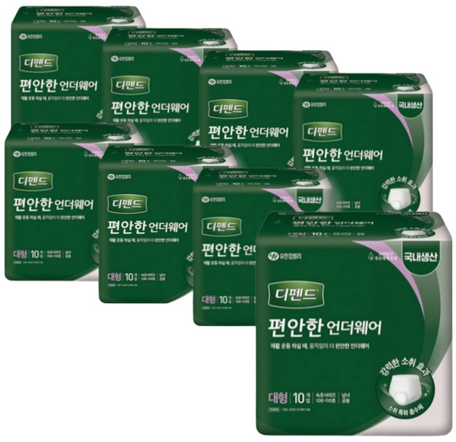디펜드 편안한 언더웨어 대형 80매 팬티기저귀 요실금기저귀, 1개