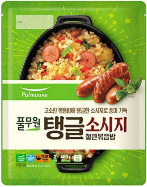 풀무원 탱글소시지 철판볶음밥 2인, 3개, 480g