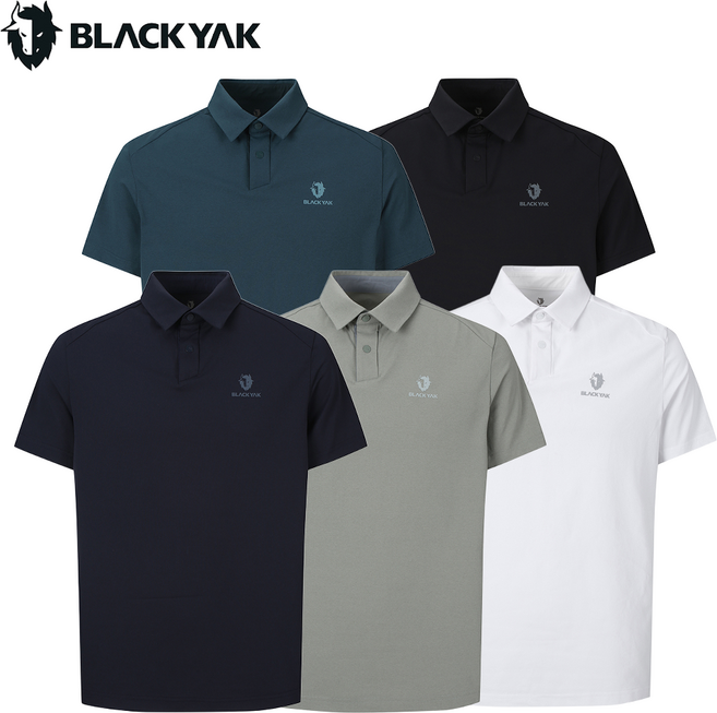 블랙야크 데일리 무지 기능성 티셔츠 남성 베이직 카라 반팔티 빅사이즈 1BYKTMU001