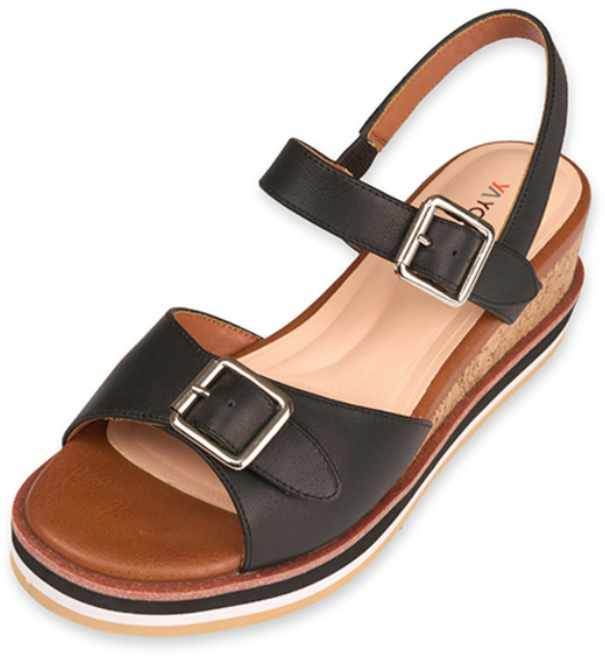 에스콰이아 여성샌들 발편한 경량 세미캐주얼 샌들 논슬립창 적용 미끄럼 방지 여성 웨지굽 스트랩 샌들 6센치 판매베스트 YADMSD716BK