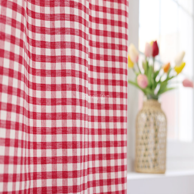 체크원단 30수 순면 선염 대폭 깅엄체크 멜란지 커튼 홈패션 소품인테리어 12컬러 바느질감, 11 레드, 1개