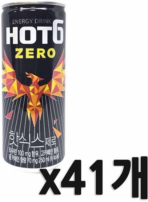 핫식스 제로 탄산음료, 250ml, 41개