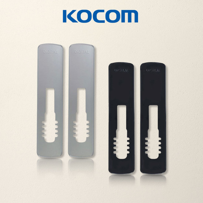 코콤 간편설치 공용 주키 푸시풀 도어락 보강판, 블랙