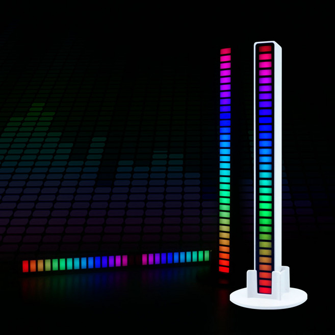 5V RGB 이퀄라이저 LED 스틱바 / 소리반응 댄싱 다용도 모니터 LED 무드등 조명, 화이트