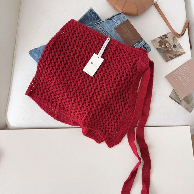 지고다그 여성 봄여름 니트 랩 스커트 레이어드 허리 리본 디자인 체형커버 데일리 포인트 스타일링 아이템 MYA0468