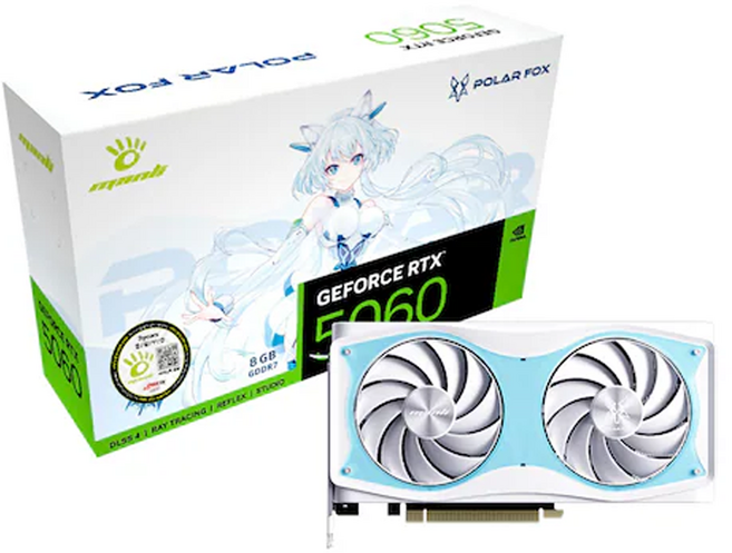 NVIDIA MANLI 지포스 RTX 5060 Polar Fox OC D7 8GB VGA 인텍앤컴퍼니
