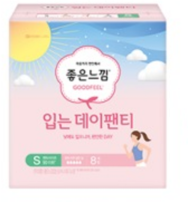 좋은느낌 입는 데이팬티 생리대, 소형/라이트, 8개입, 1세트