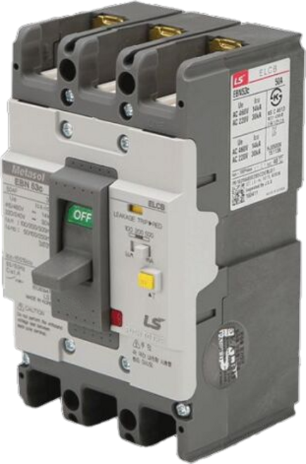LS산전 ELECTRIC 3P 삼상 누전차단기 저가 경제형 ELB EBN 53C 50A, 15A, 1개