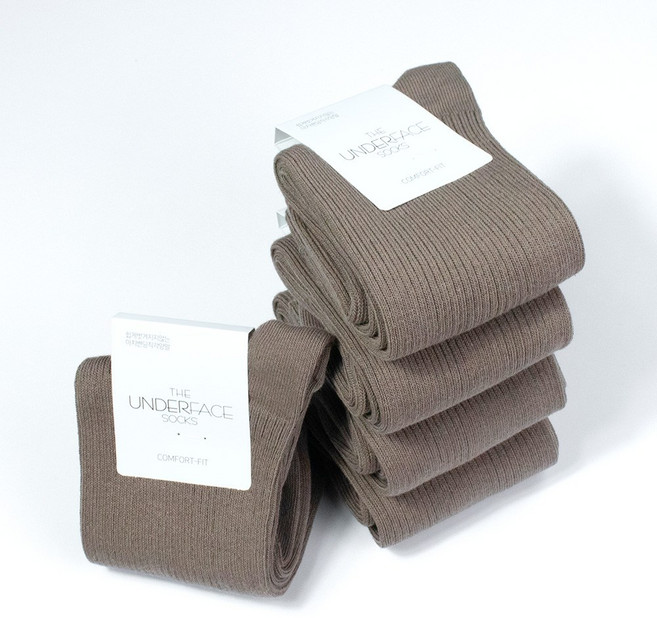 [국산] 언더페이스 남녀공용 프리미엄 탄탄 골지 양말 5족 세트 흘러내림 방지 이중밴드 패션 단색 [23색상]