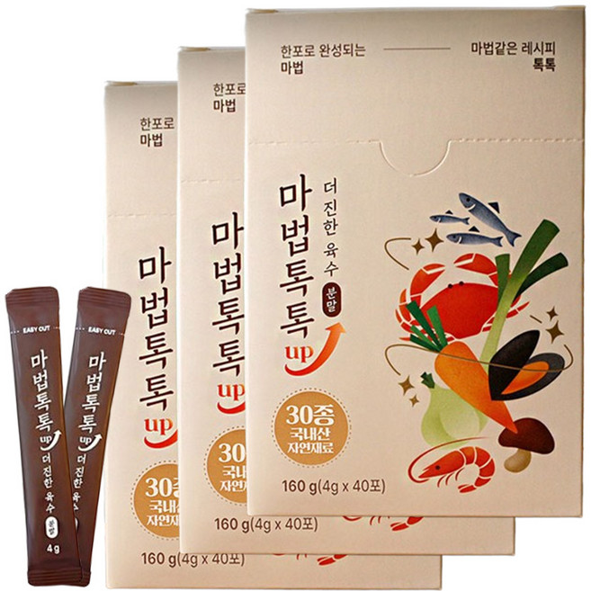 마법톡톡 UP 더진한 육수분말 (80포+체험3포) 육수가루 스틱, 4g, 123개