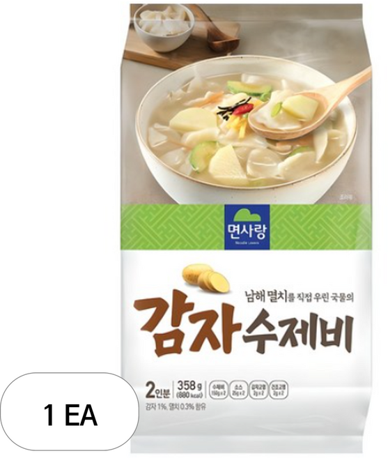 면사랑 남해멸치 감자 수제비 2p, 358g, 1개