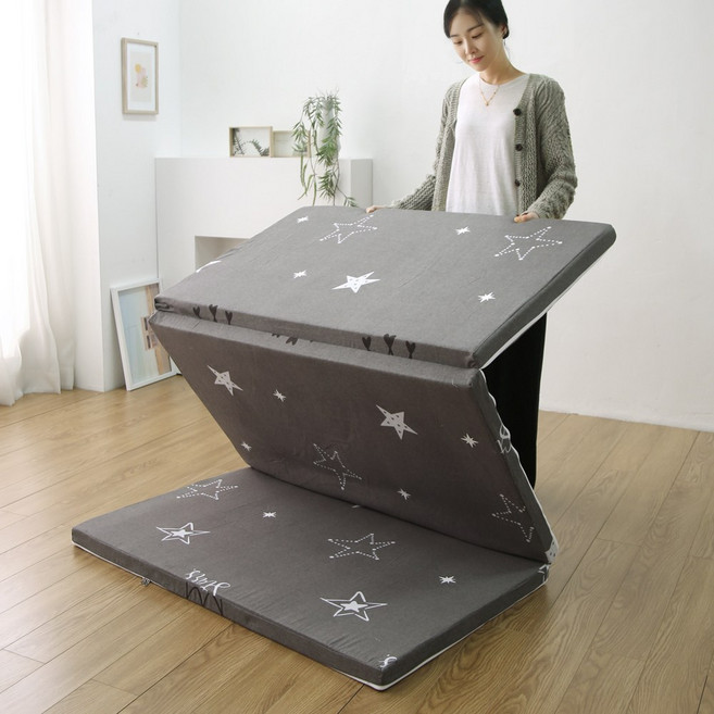 국산 친환경공법 LM솜 단단한 접이식 3단 매트 매트리스 꿀잠스타 토퍼 바닥