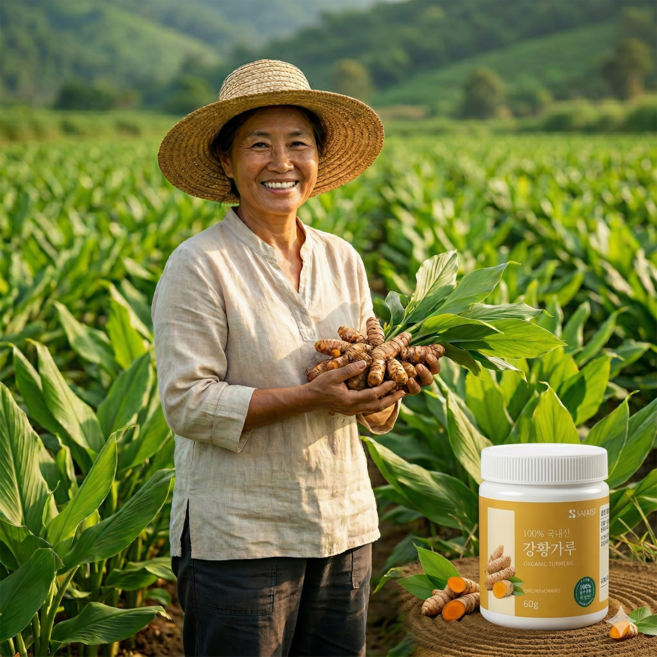 유기농 100% 국내 진도 울금 순수 강황가루, 1개, 60g