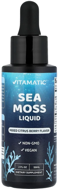Vitamatic Sea Moss Liquid Mixed Citrus Berry 2 fl oz (59 ml), Vitamatic, Sea Moss Liquid, Mi, 1개, 59ml - 쿠팡