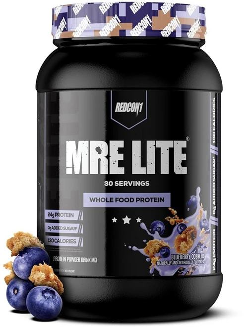 레드콘1 MRE 라이트 홀푸드 단백질 파우더 딸기 쇼트케이크 - 동물성 블렌드로 저탄수화물 및 유청 무료 식사 대체 MCT 오일로 만든 소화하기 쉬운 보충제 (30인분), 1개 - 쿠팡