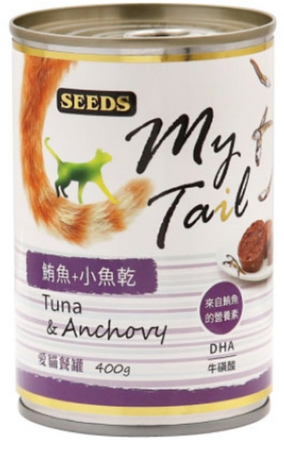 My Tail 愛貓餐罐 400克 貓罐頭, 24個, 400g, 鮪魚+小魚乾