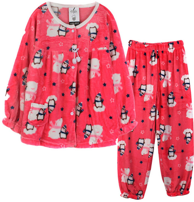 극세사 잠옷 여성 파자마 실내복 상하의 겨울 홈웨어 세트