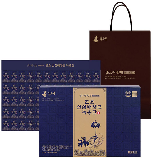 김소형원방 본초산삼배양근 녹용단 60환 침향환 침향단, 3.75g, 60개