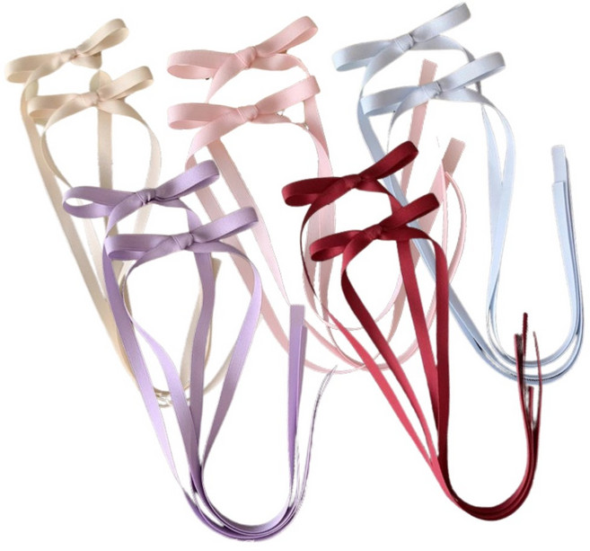 바이유즈 발레코어 머리핀 롱리본 헤어집게핀 5쌍