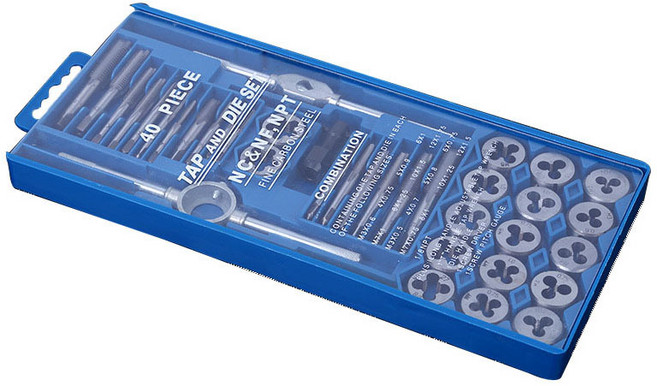 공구랜드 핸드탭 다이스 세트 핸들 나사 고마 세트, 40PCS, 1세트