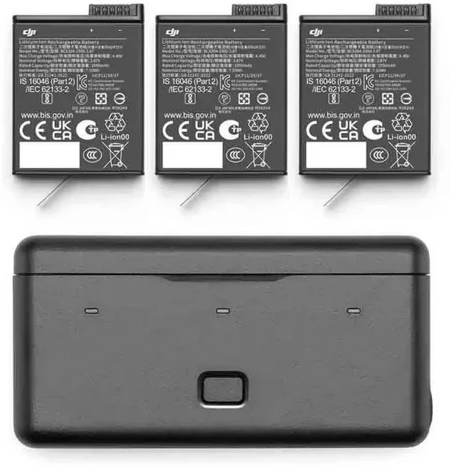 DJI 오스모 액션 익스트림 배터리 플러스 (1950mAh) DJI 오스모 액션 6 / 오스모 액션 5 프로 / 오스모 360, 1개, 06 3 Battery Plus Kit