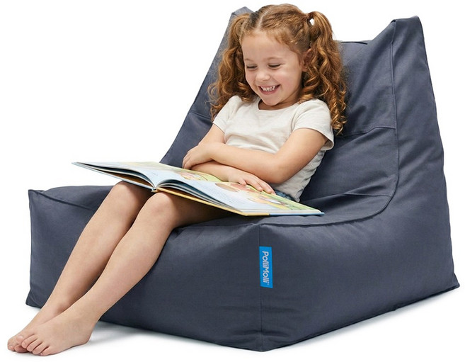 폴리몰리 607S 유아 키즈 코튼 빈백 소파 순면 방수 속커버 어린이 의자, 607SC 차콜