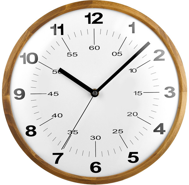 Tahitica 원목 빈티지 인테리어 무소음 벽시계, 아날로그, 월넛색