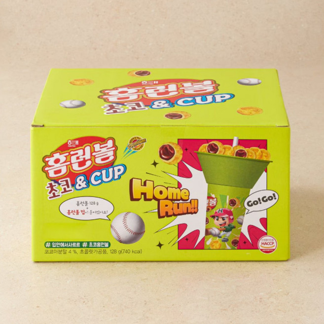 해태 홈런볼 초코 콜팝 용기 기획 세트, 1세트, 128g
