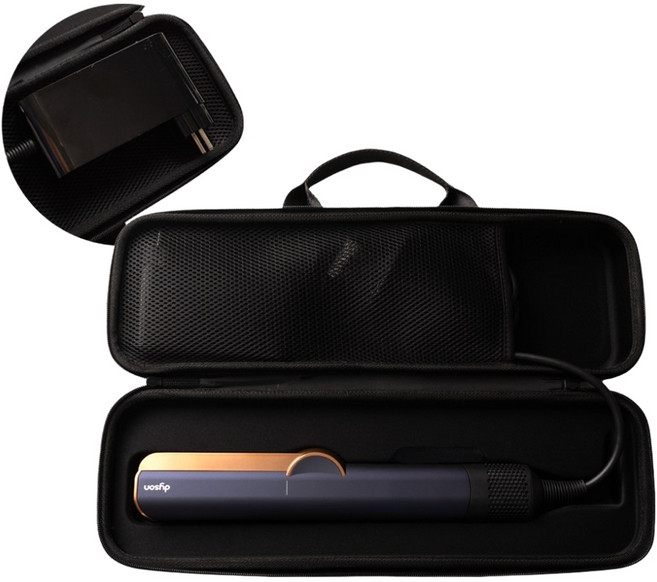 엠세일러 다이슨 에어스트레이트 파우치 케이스 가방 한국형 플러그 호환, 에어스트레이트 호환 파우치, 블랙