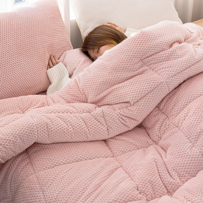 마이크로 초고밀도 두꺼운 모모 극세사 겨울 차렵 이불