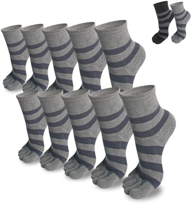 골져스토어 남자 발가락양말 10켤레 국내생산 빅 스트라이프 줄무늬 발가락 양말 10켤레 set