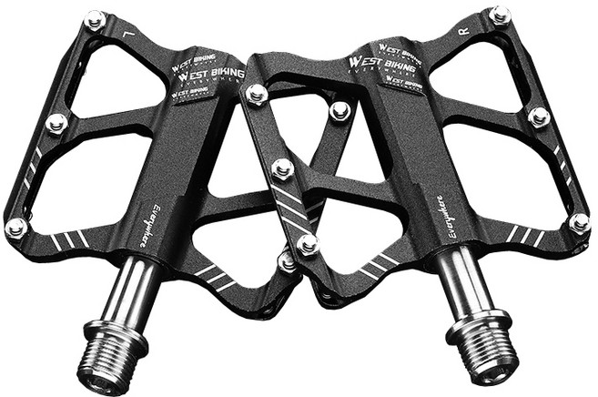 시그니처베이지 초경량 로드 자전거 페달 평페달 YPZ112, 1개, B 티타늄