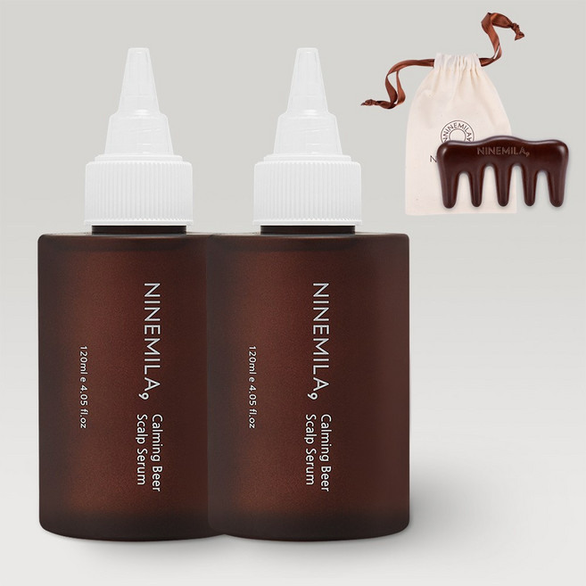 [사은품 증정 괄사] 나인밀라 카밍비어 (맥주효모) 두피 영양제 세럼 앰플 팩 버베나향 120ml 2개, [사은품 증정 괄사] 나인밀라 카밍비어 (맥주효모) 두