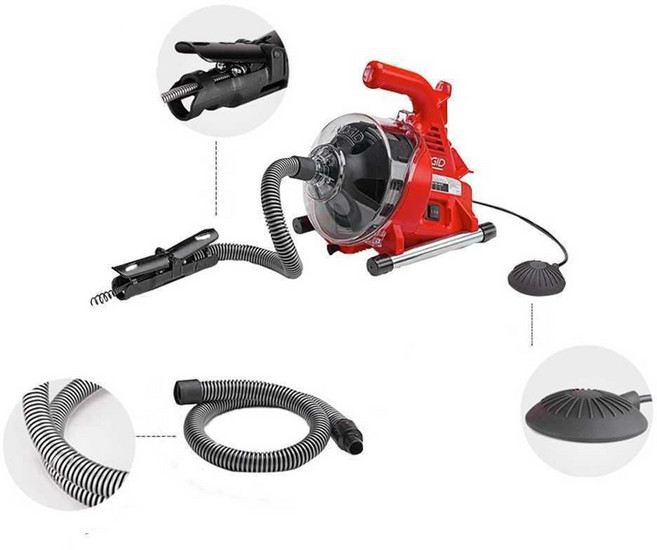 RIDGID R7 하수구 스프링 전기 파이프라인 기계 뚫는, 1 R7 청소기, 케이블 길이 9.14m (59138)