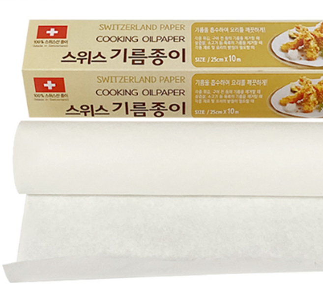 요리 기름종이 롤형 25cmX10m 종이호일 유산지 튀김종이, 1개