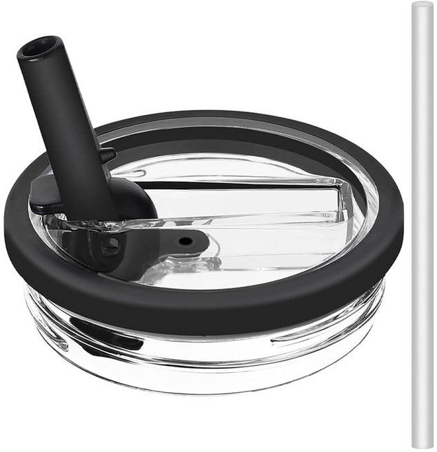 LJ [1+1]텀블러 호환 밀페뚜껑 887/1180ml 텀블러 뚜껑 교체용, 1세트, 887ml, 블랙