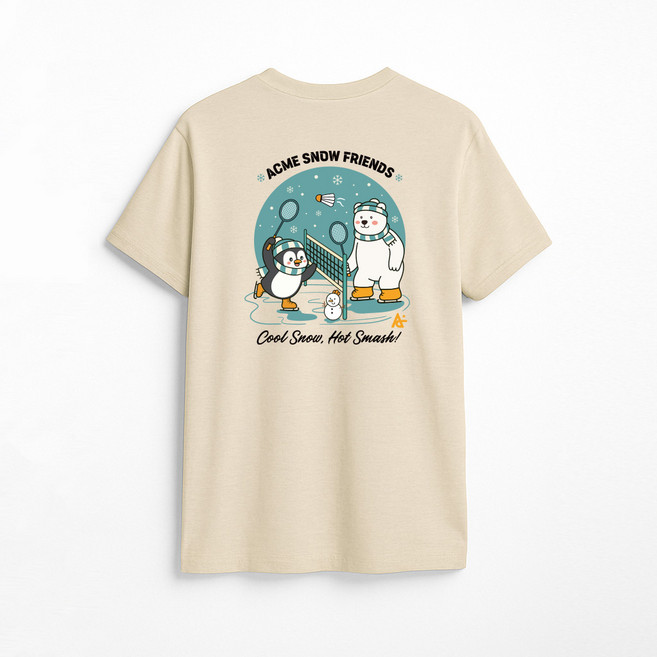 [한정수량특가] 애크미 배드민턴티셔츠 스노우프렌즈 라운드티셔츠 배드민턴