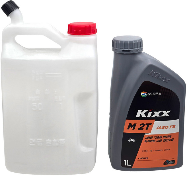 GS킥스 2행정 엔진오일+대동 2L연료혼합통 세트구성 예초기 엔진톱, 1세트