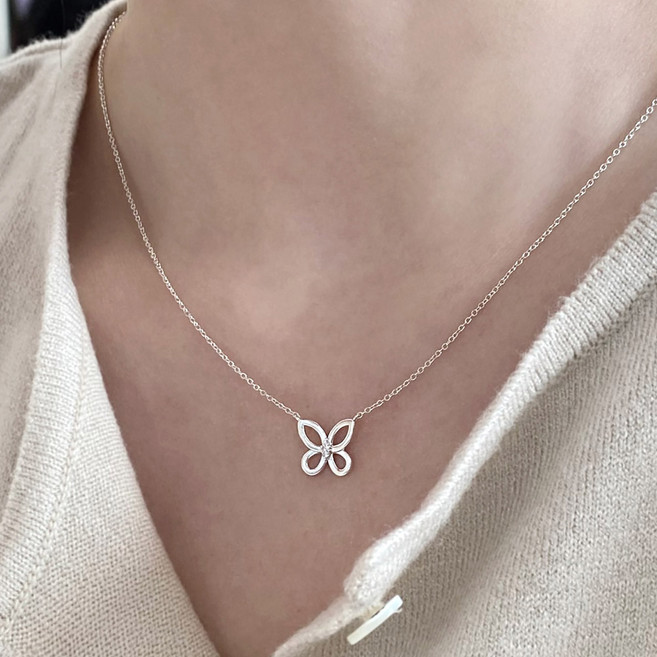 반지소 마리뽀 925실버 여성 행운 나비목걸이